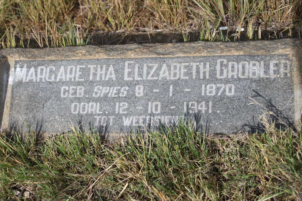 GROBLER Margaretha Elizabeth nee SPIES 1870-1941