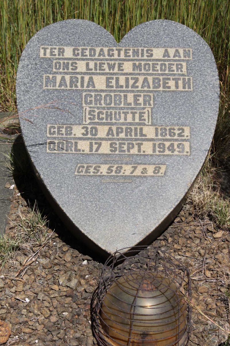 GROBLER Maria Elizabeth nee SCHUTTE 1862-1949