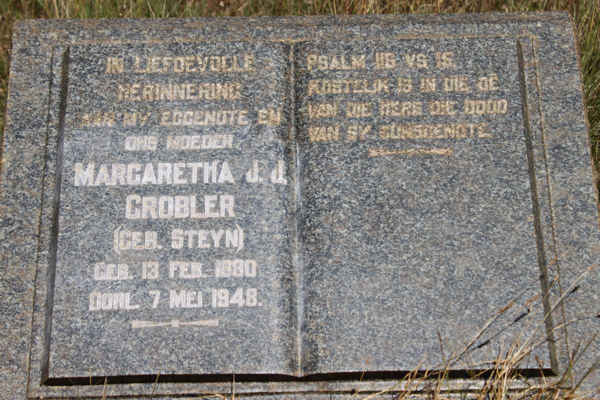 GROBLER Margaretha J.J. nee STEYN 1880-1948