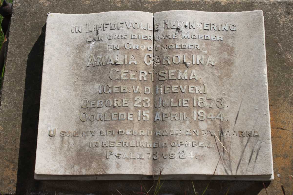 GEERTSEMA Amalia Carolina nee v.d. HEEVER 1873-1944