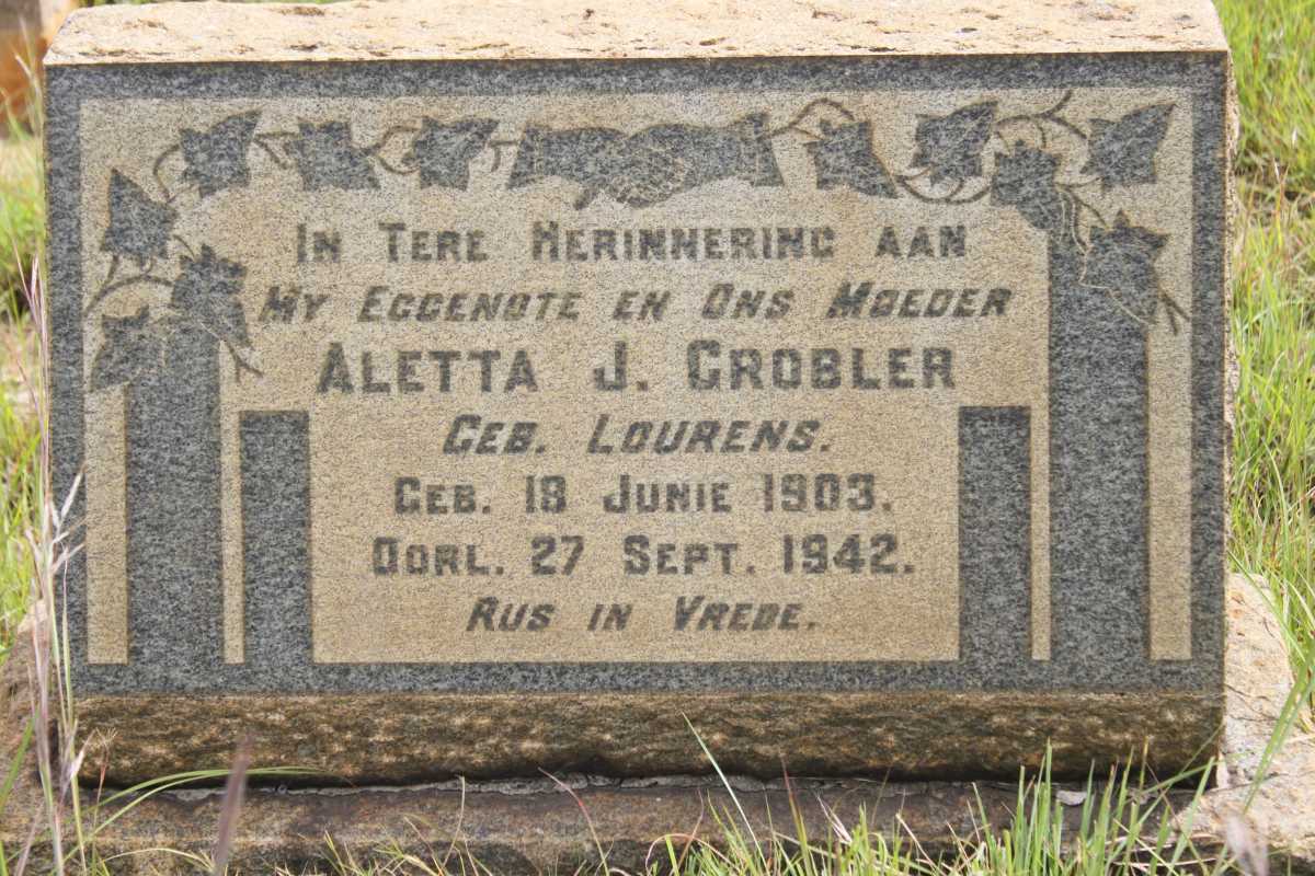 GROBLER Aletta J. nee LOURENS 1903-1942