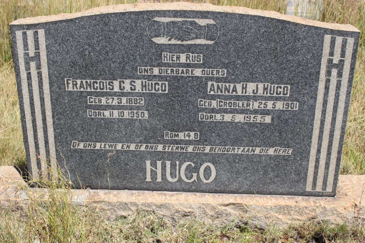 HUGO Francois C.S. 1882-1950 &amp; Anna H.J. GROBLER 1901-1955
