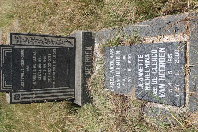 HEERDEN Carl Nicolaas, van 1912-1948 &amp; Jeannetta Wilhelmina DE CLERCQ 1915-2000 :: VAN HEERDEN Jeannette Wilhelmina 1941-194