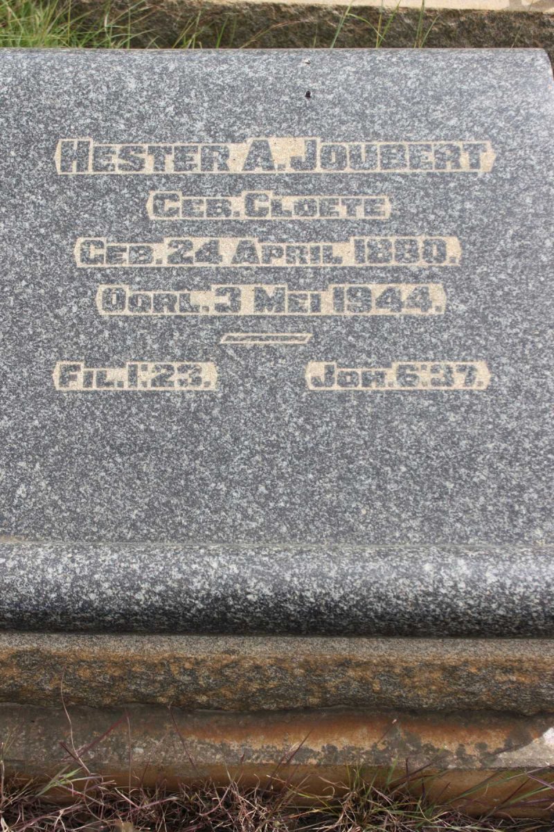 JOUBERT Hester A. nee CLOETE 1880-1944