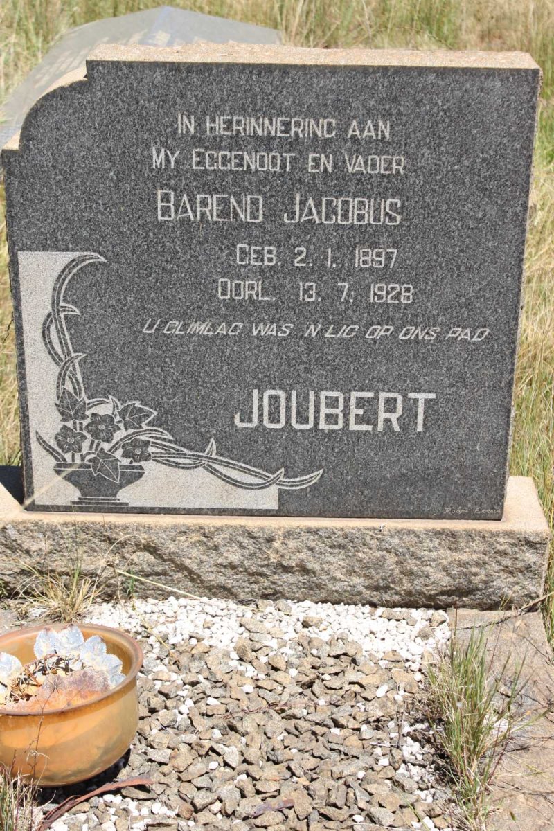JOUBERT Barend Jacobus 1897-1928