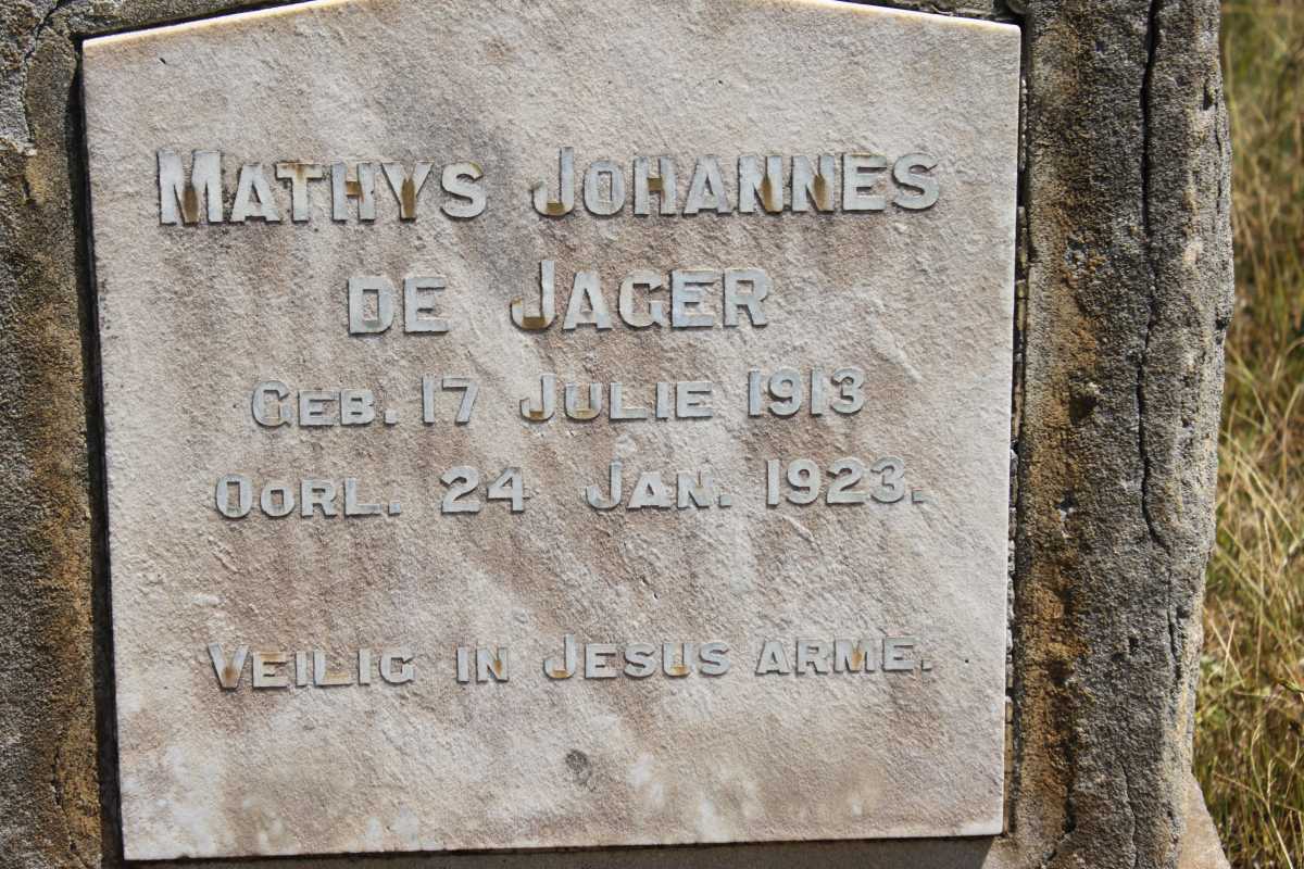 JAGER Mathys Johannes, de 1913-1923