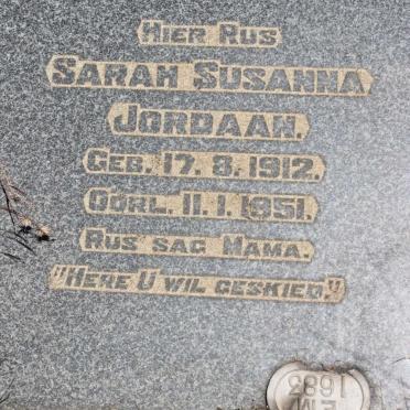 JORDAAN Sarah Susanna 1912-1951