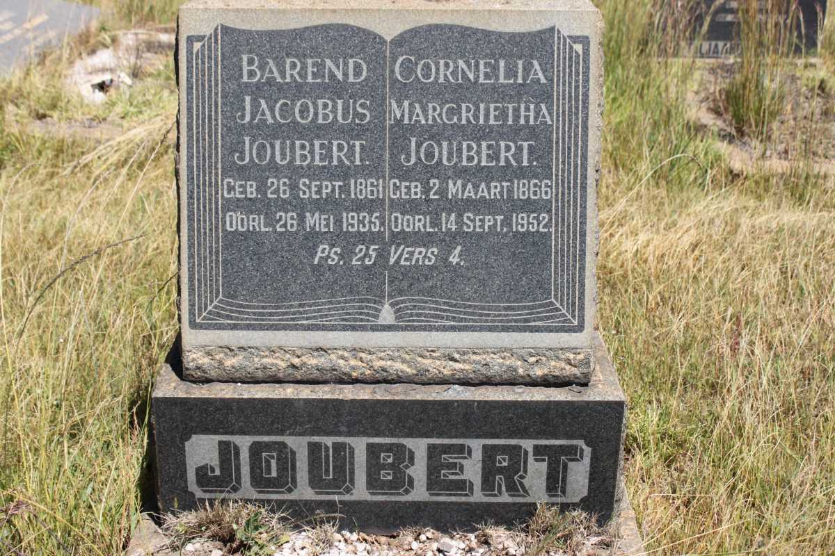 JOUBERT Barend Jacobus 1861-1935 &amp; Cornelia Margrietha 1866-1952