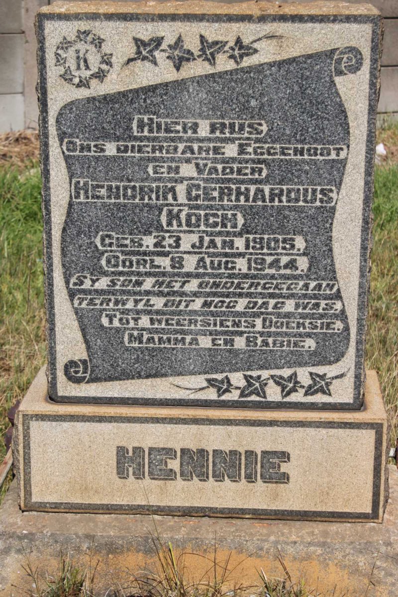 KOCH Hendrik Gerhardus 1905-1944