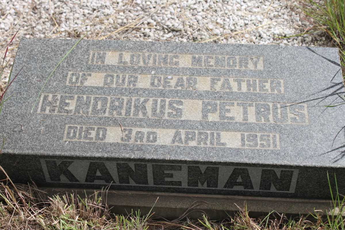 KANEMAN Hendrikus Petrus -1951