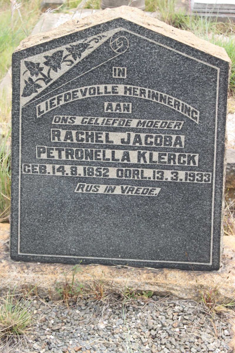 KLERCK Rachel Jacoba Petronella 1852-1933