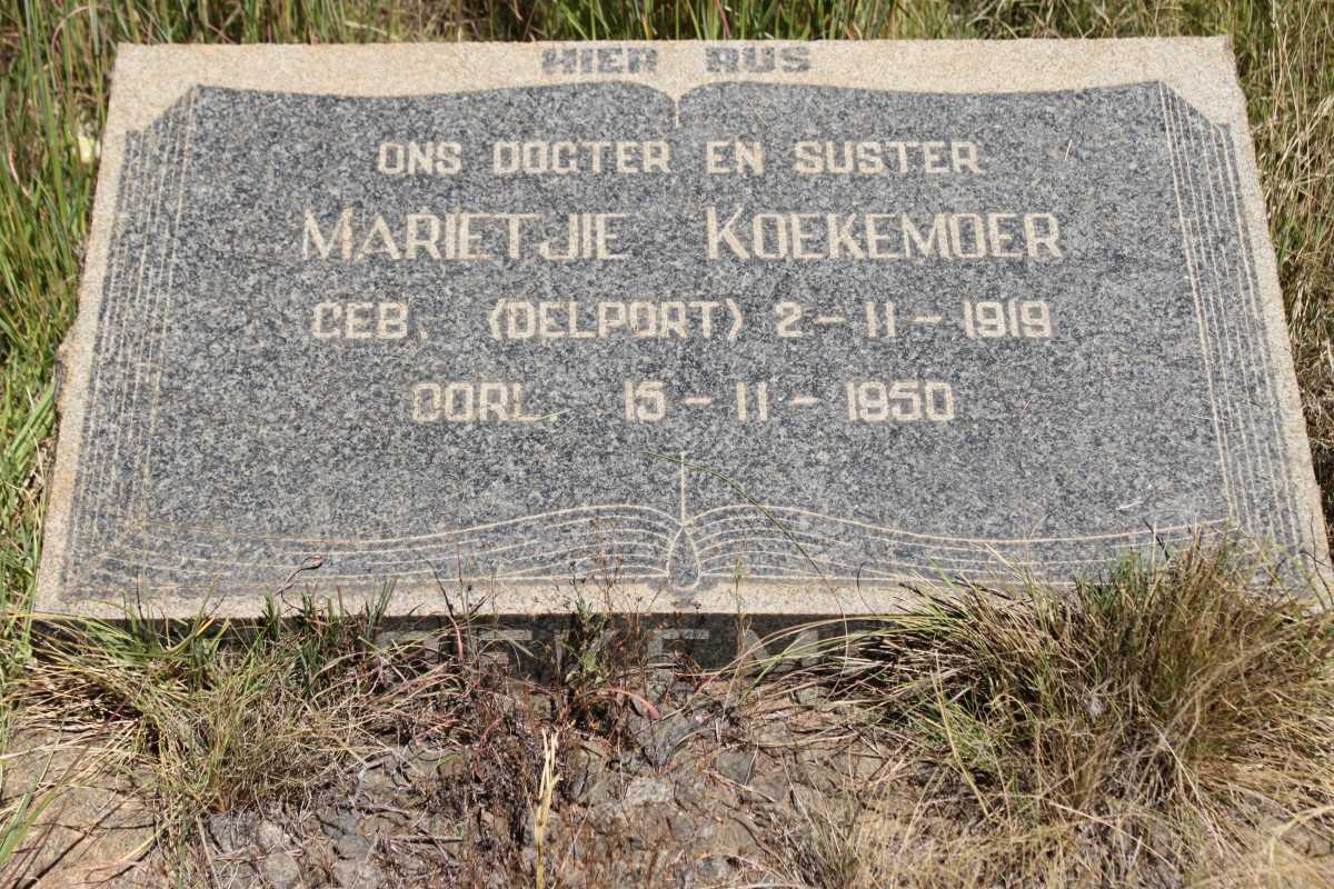 KOEKEMOER Marietjie nee DELPORT 1919-1950