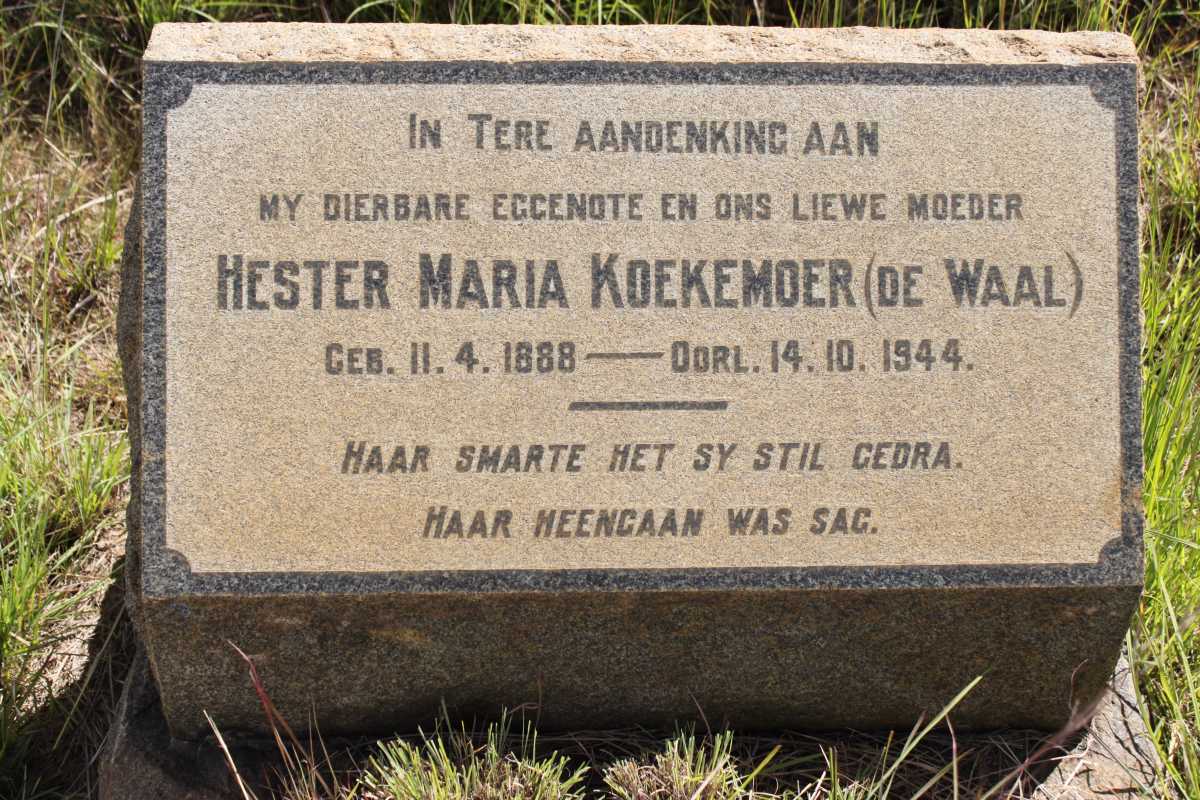 KOEKEMOER Hester Maria nee de WAAL 1888-1944