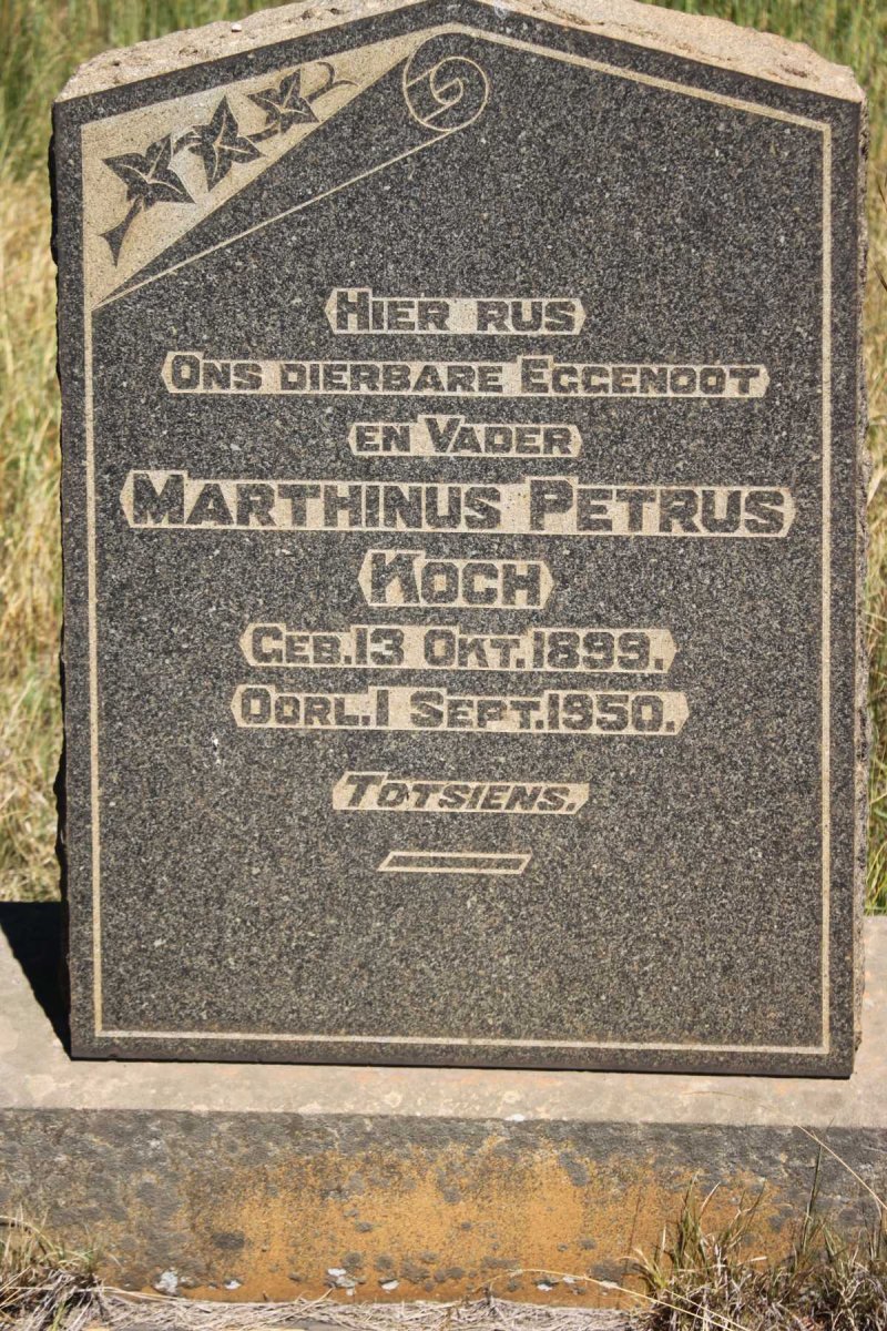 KOCH Marthinus Petrus 1899-1950