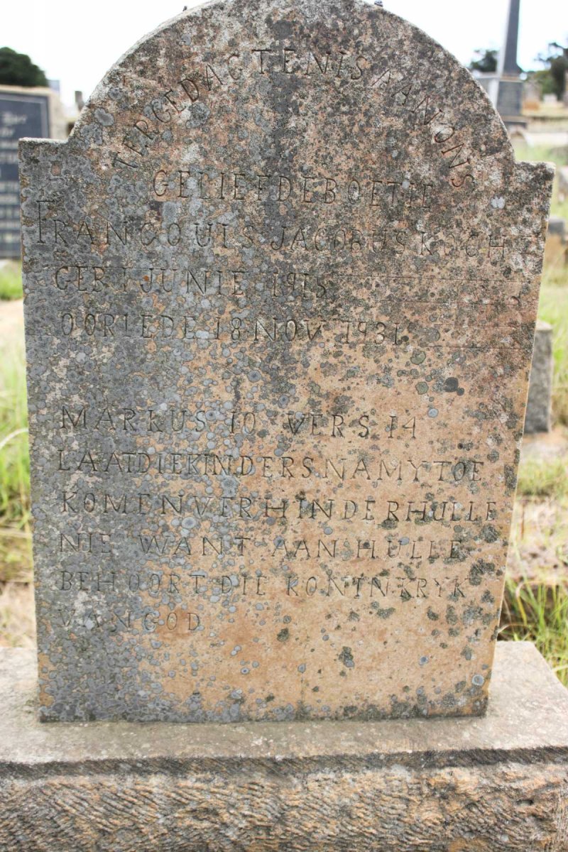 KOCH Francouis Jacobus 1915-1931