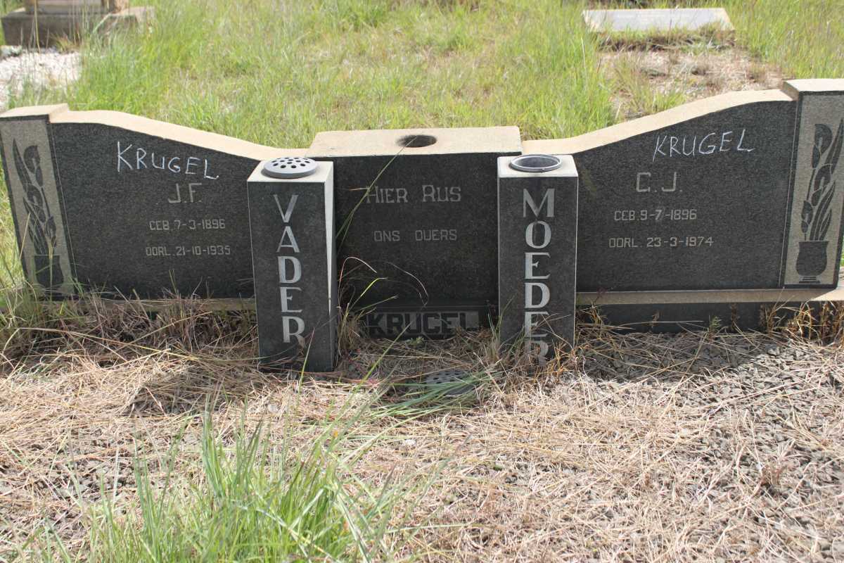 KRUGEL J.F. 1896-1935 &amp; C.J. 1896-1974