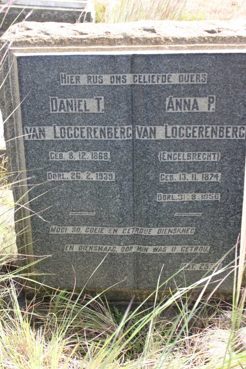 LOGGERENBERG Daniel T., van 1869-1939 &amp; Anna P. ENGELBRECHT 1874-1956