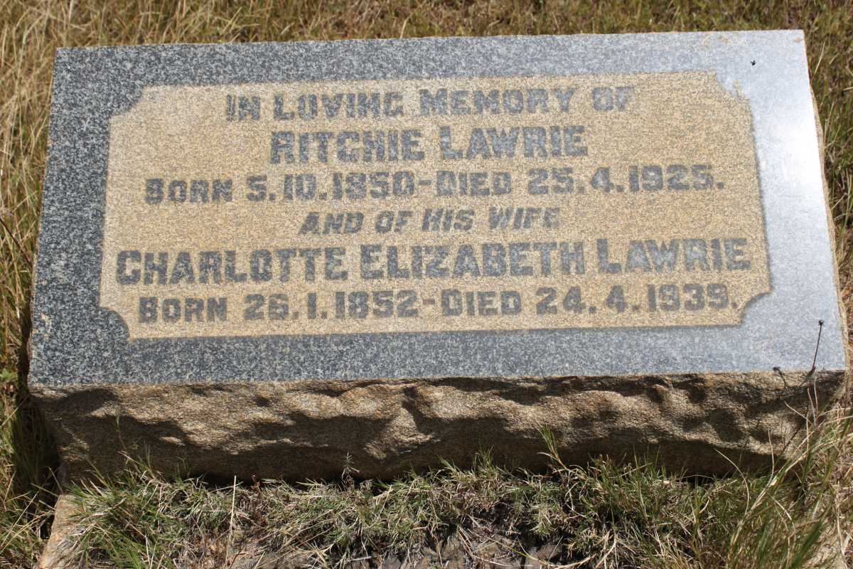 LAWRIE Ritchie 1850-1925 &amp; Charlotte Elizabeth 1852-1939
