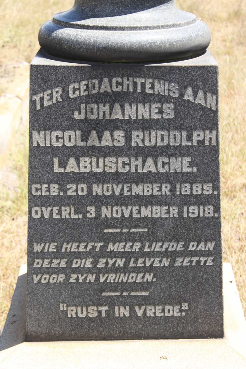 LABUSCHAGNE Johannes Nicolaas Rudolph 1885-1918