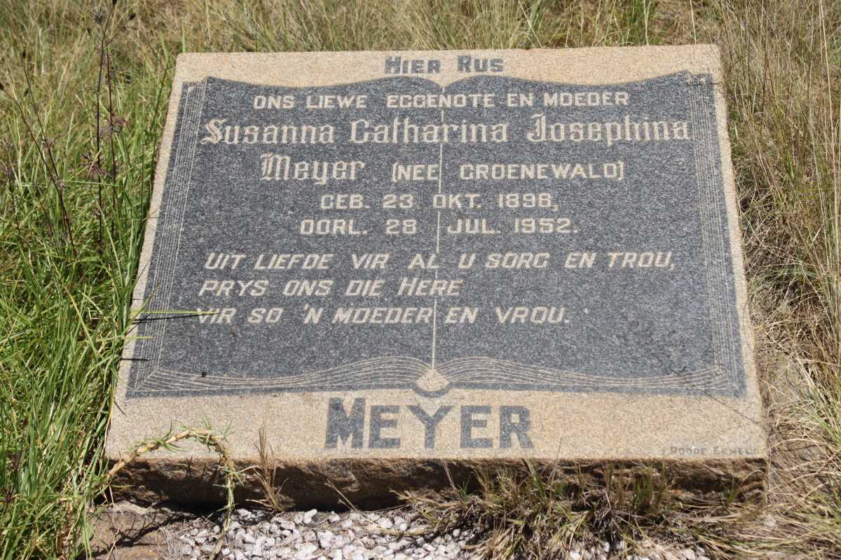 MEYER Susanna Catharina Josephina nee GROENEWALD 1898-1952