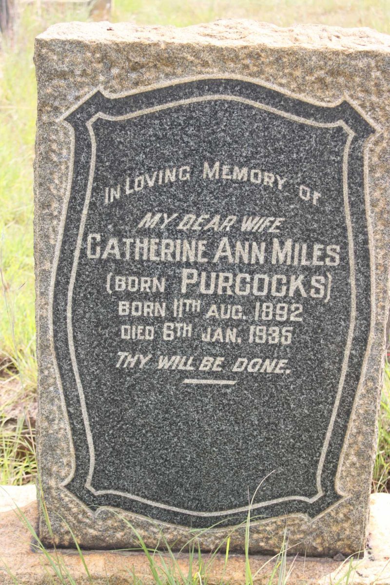 MILES Catherine Ann nee PURCOCKS 1892-1935
