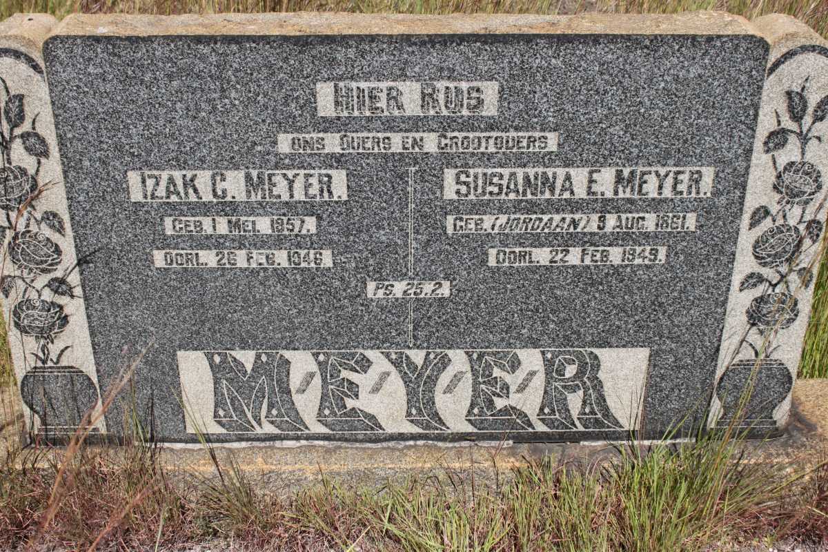 MEYER Izak C. 1857-1946 &amp; Susanna E. JORDAAN 1861-1949