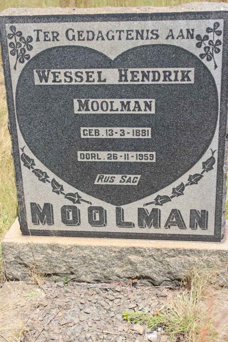 MOOLMAN Wessel Hendrik 1881-1959