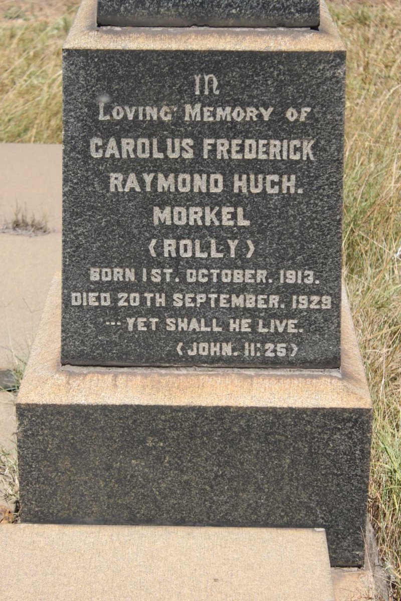 MORKEL Carolus Frederick Raymond Hugh 1913-1929