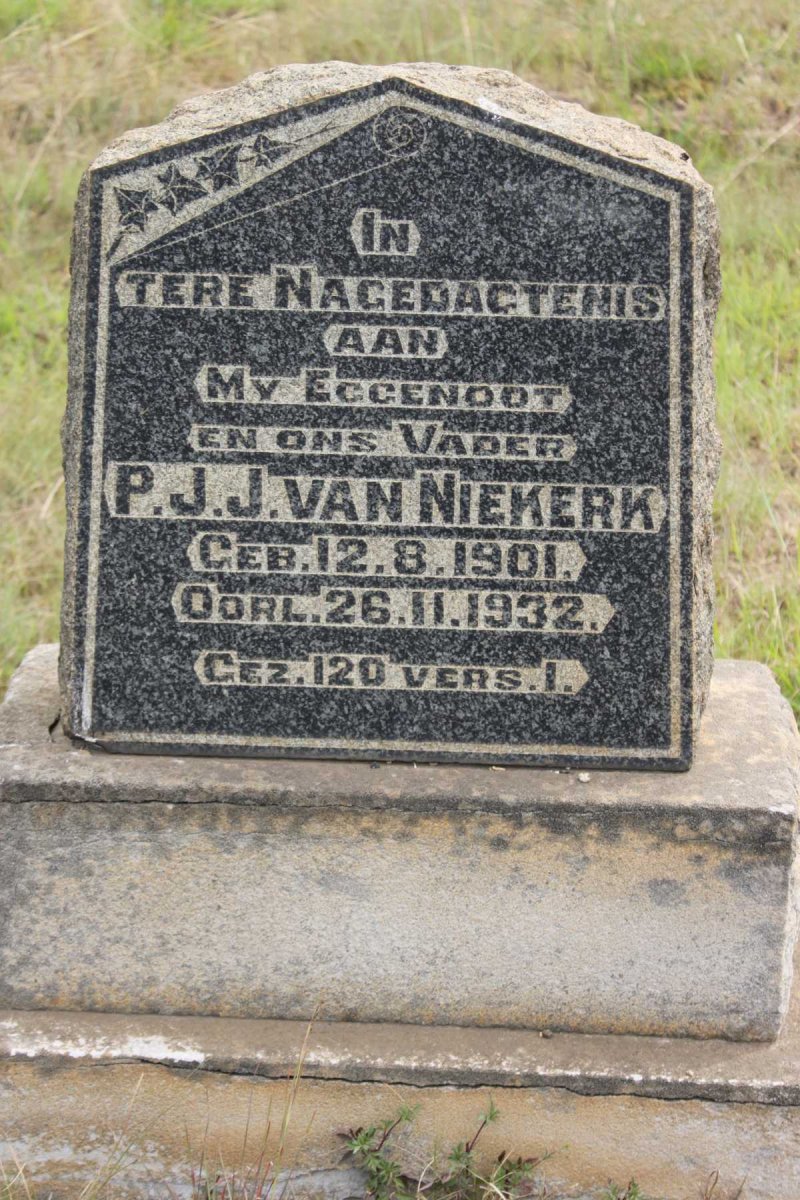 NIEKERK P.J.J., van 1901-1932