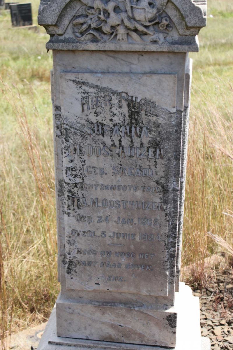 OOSTHUIZEN Susanna M. nee SKEAD 1865-1924
