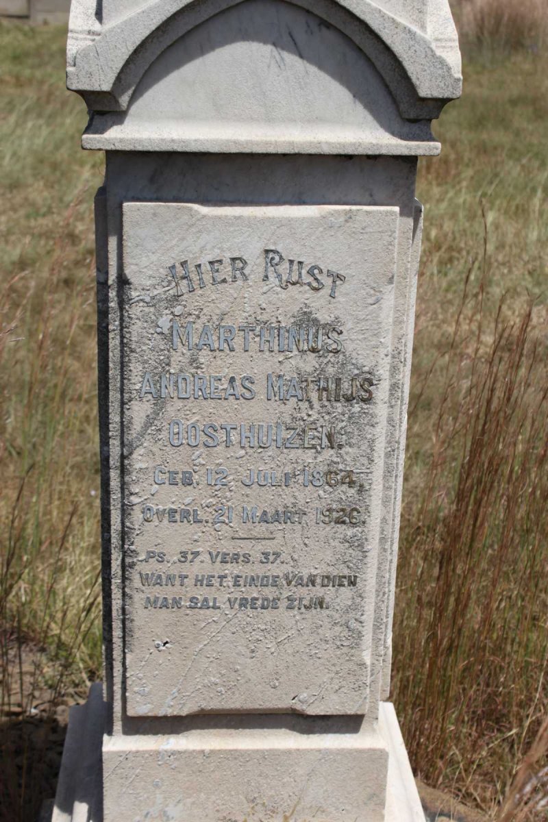 OOSTHUIZEN Marthinus Andreas Mathijs 1864-1926