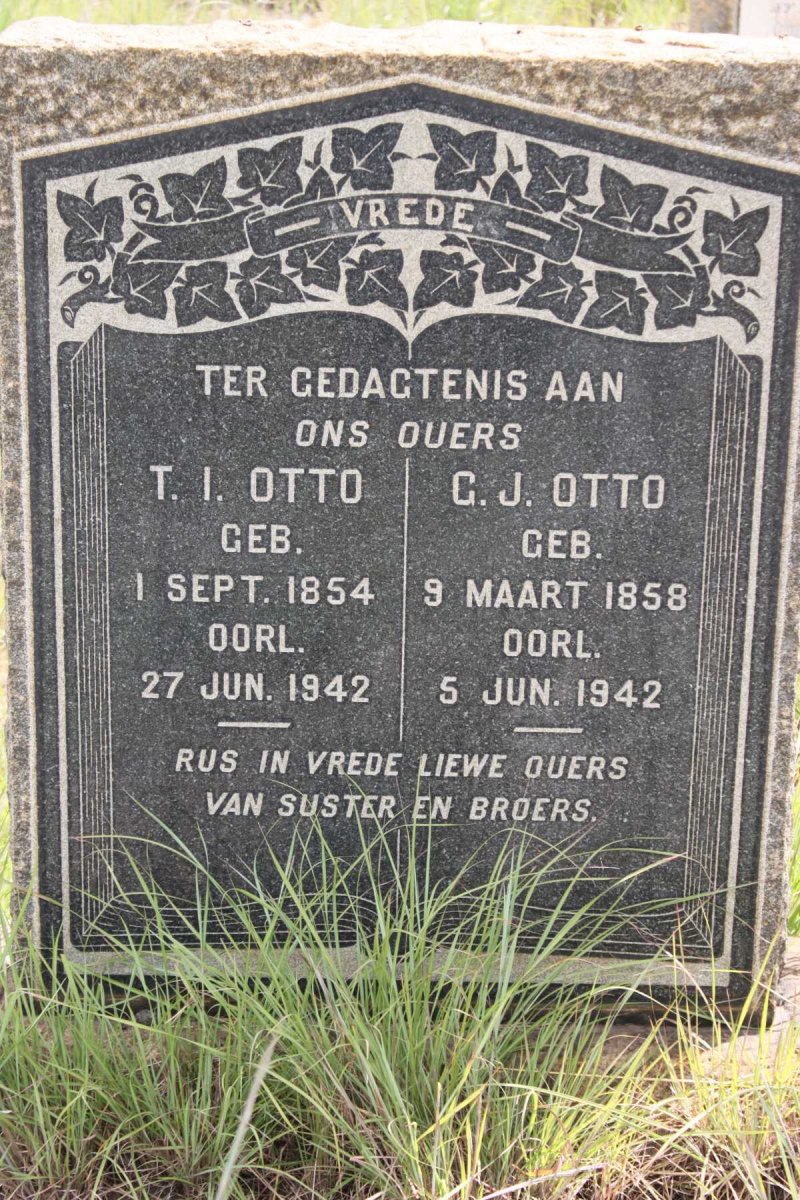 OTTO T.I. 1854-1942 &amp; G.J. 1858-1942