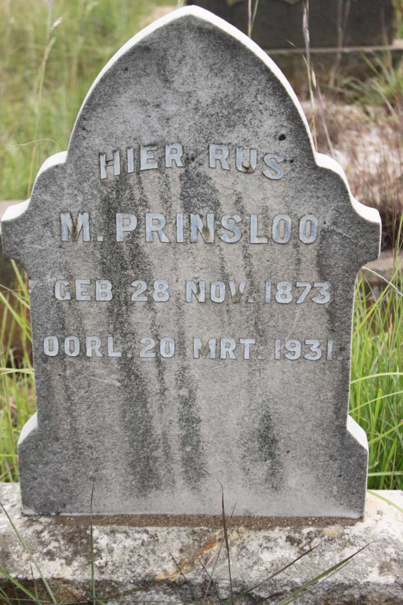 PRINSLOO M. 1873-1931