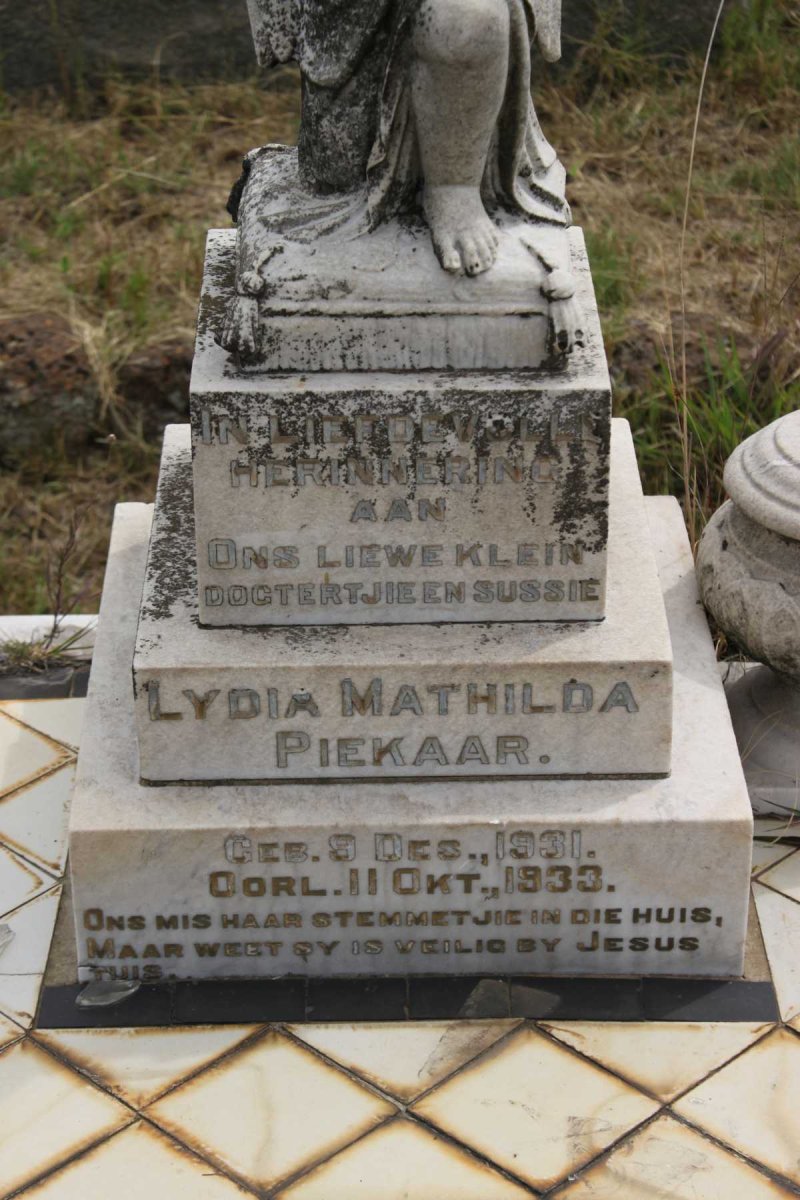 PIEKAAR Lydia Mathilda 1931-1933