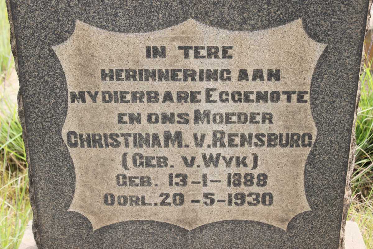 RENSBURG Christina M., van nee v. WYK 1888-1930