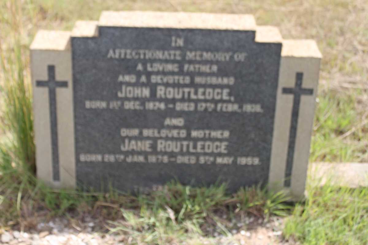 ROUTLEDGE John 1874-1936 &amp; Jane 1875-1959