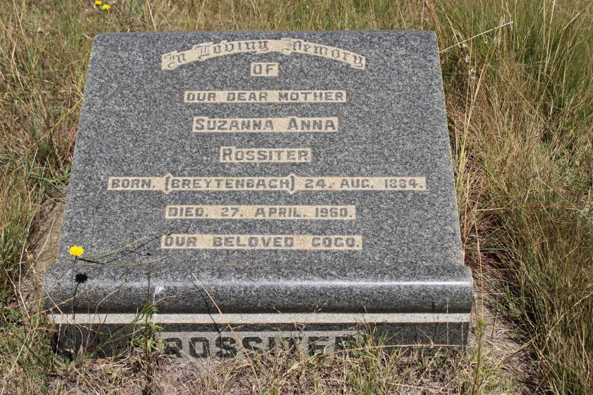 ROSSITER Suzanna Anna nee BREYTENBACH 1884-1960