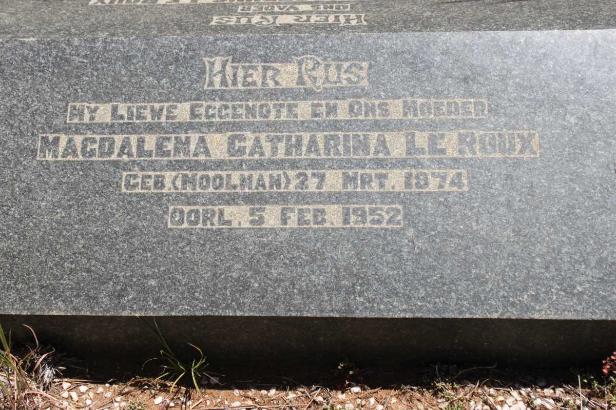 ROUX Magdalena Catharina, le nee MOOLMAN 1874-1952