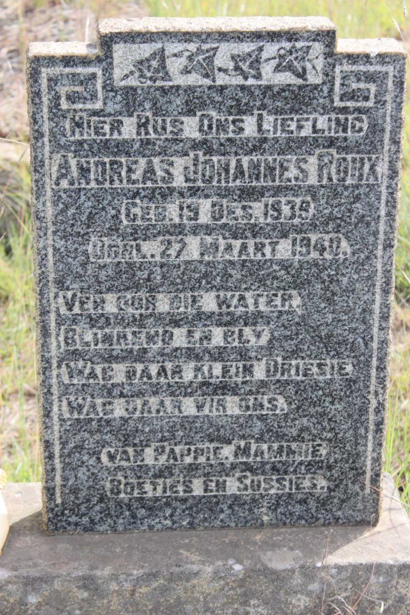 ROUX  Andreas Johannes 1939-1940
