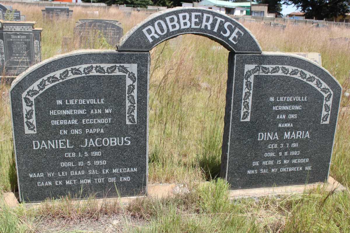 ROBBERTSE Daniel Jacobus 1910-1950 &amp; Dina Maria 1911-1983