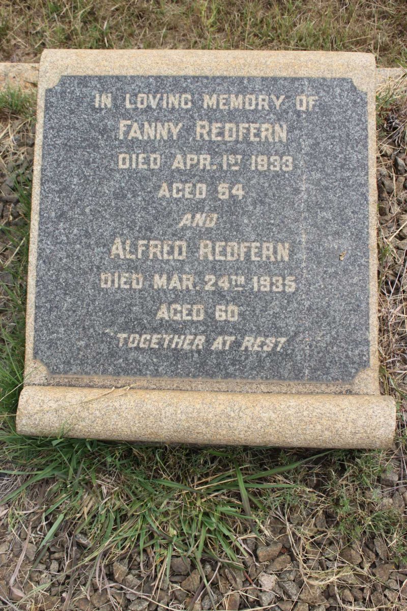 REDFERN Alfred  -1935 &amp; Fanny  -1933