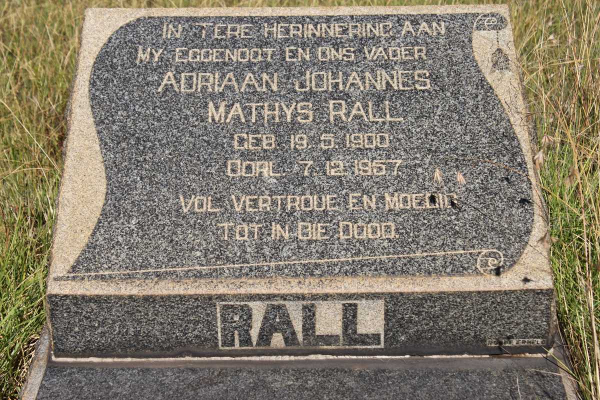 RALL Adriaan Johannes Matthys 1900-1957
