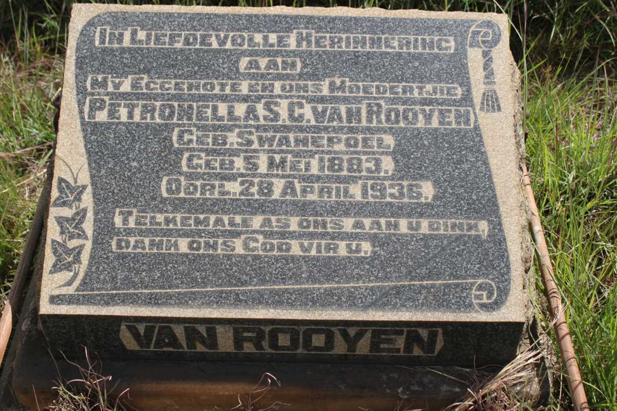 ROOYEN Petronella S.C., van nee SWANEPOEL 1883-1936