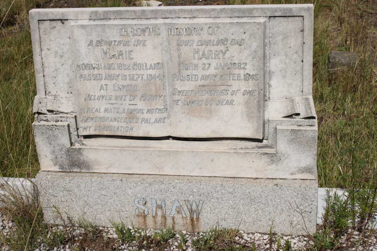 SHAW Harry 1882-1945 &amp; Marie 1892-1944