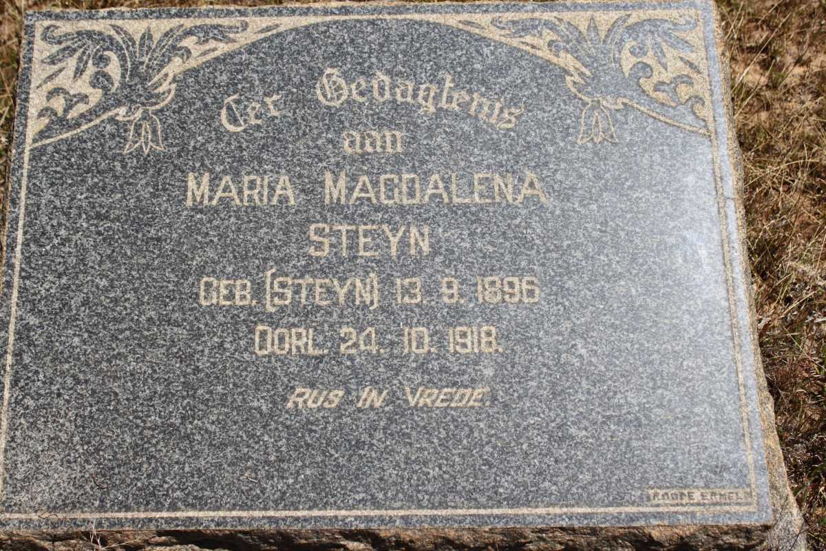 STEYN Maria Magdalena nee STEYN 1896-1918