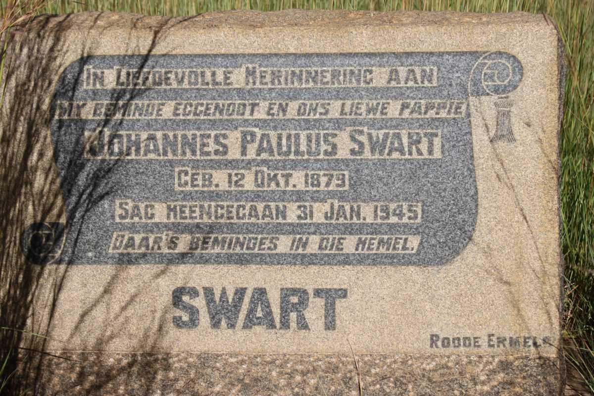SWART Johannes Paulus 1879-1945