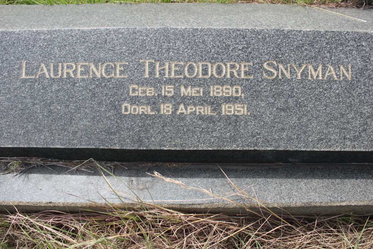 SNYMAN Laurence Theodore 1890-1951