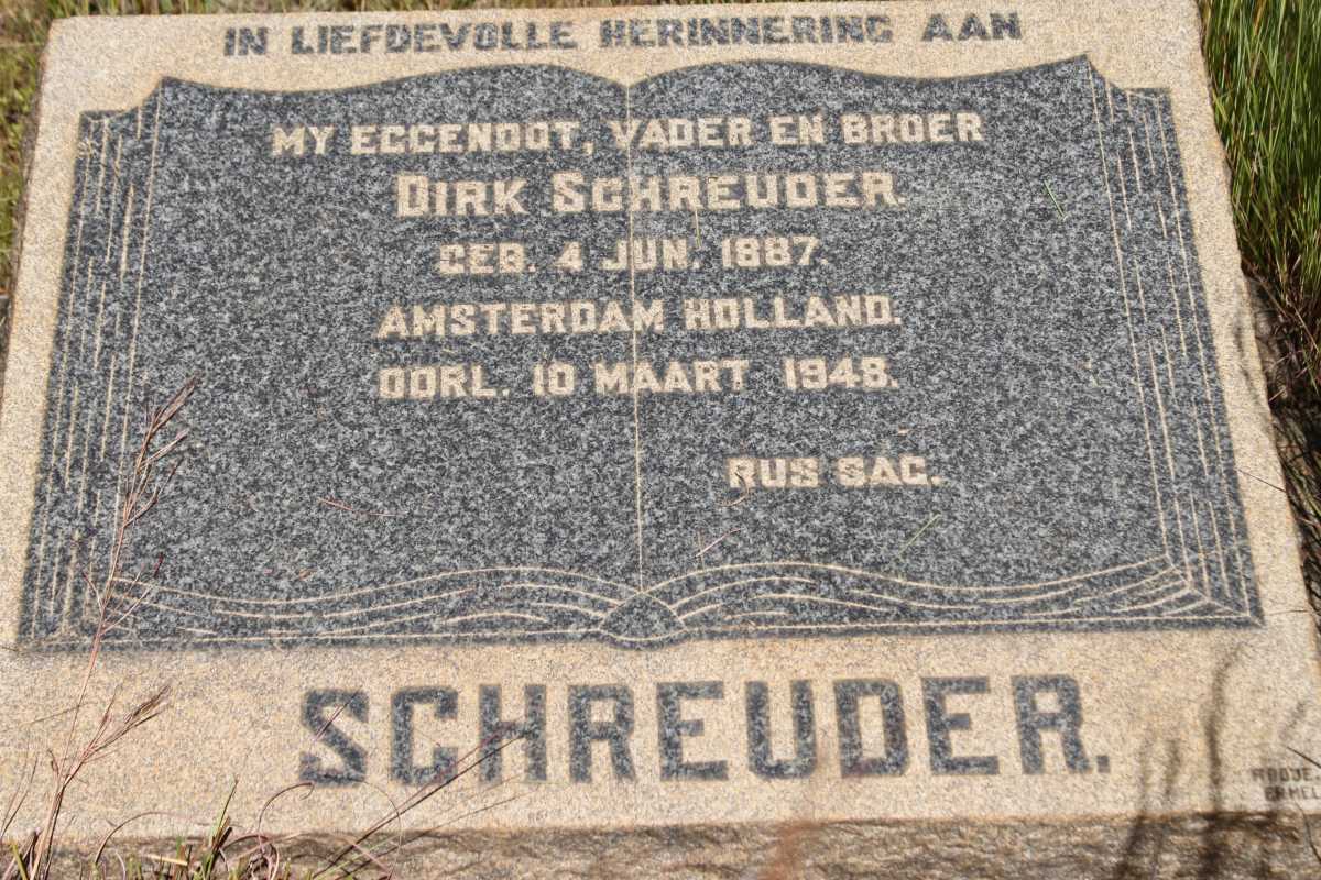 SCHREUDER Dirk 1887-1948