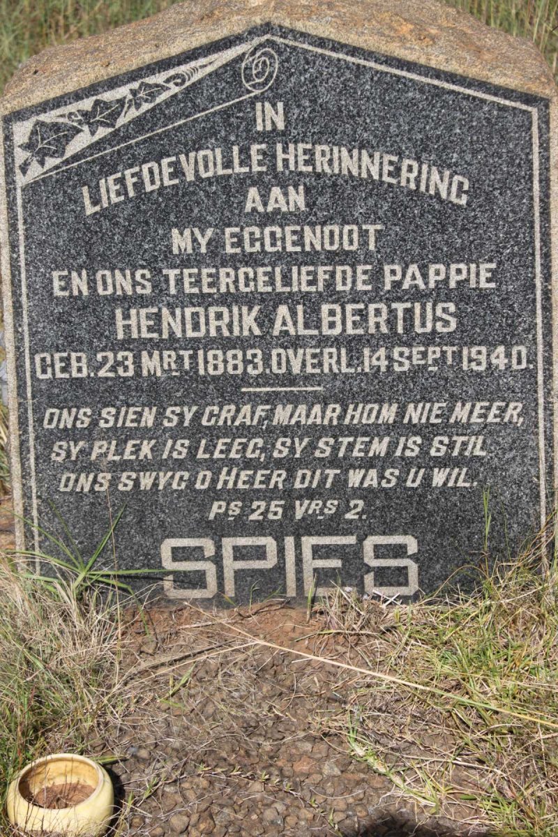 SPIES Hendrik Albertus 1883-1940
