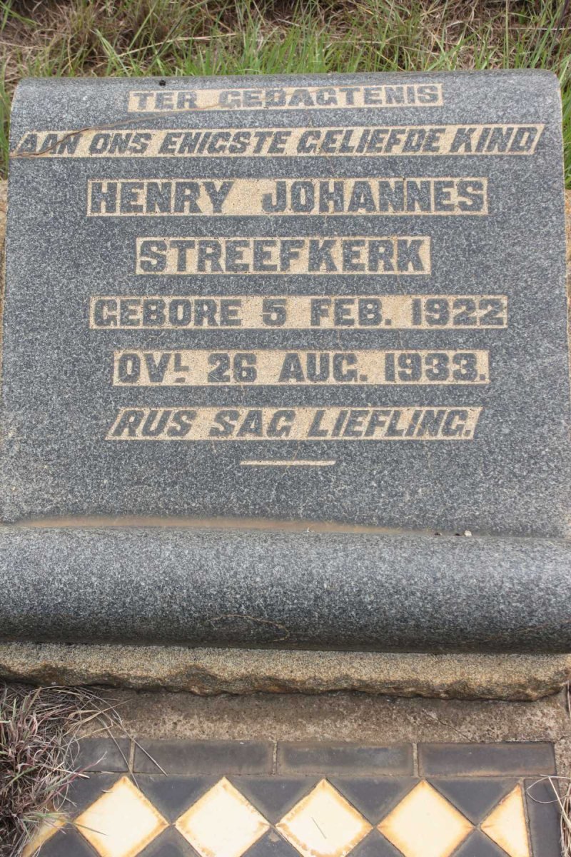STREEFKERK Henry Johannes 1922-1933
